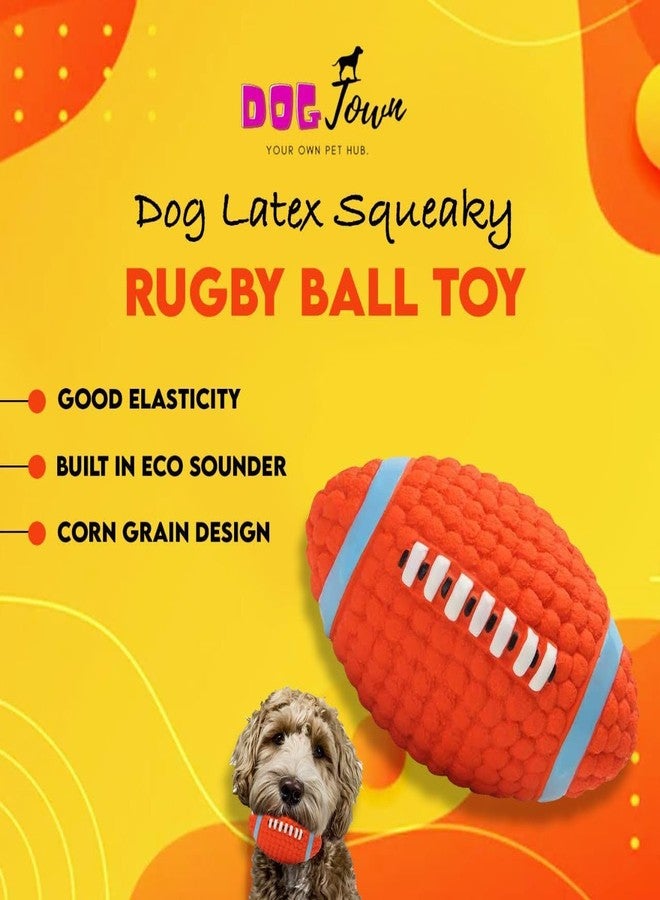 DOGTOWN Eetoys Pet Toys Dog Latex Squeaky Rugby Thrower Ball Toy|Ball for Puppy/Small Dogs/Pets for Playing (Small) - Image 3